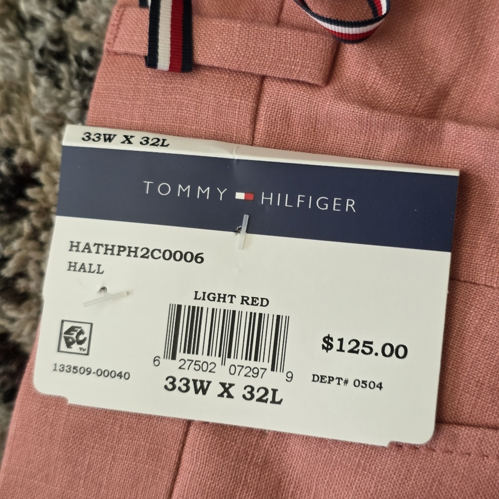 Tommy Hilfiger Mens 100% Linen Dress Pants Sz 33x32 Modern Fit NWT - Picture 3 of 6